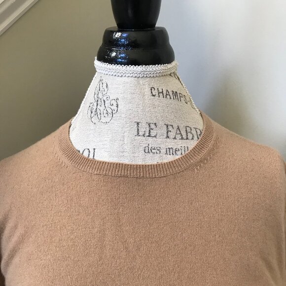 Neiman Marcus Cashmere Sweater Womens Large Brown Tan Crew Neck Long Sleeve Knit - Picture 4 of 11